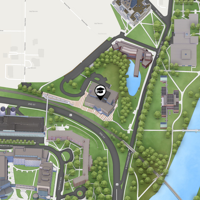 Map showing the location of the College of Public Health at the University of Iowa